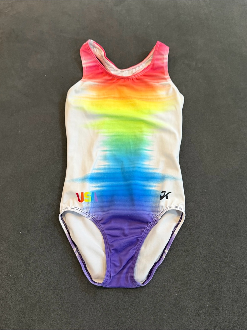 GK Girls' Rainbow Ombre Gymnastics Leotard